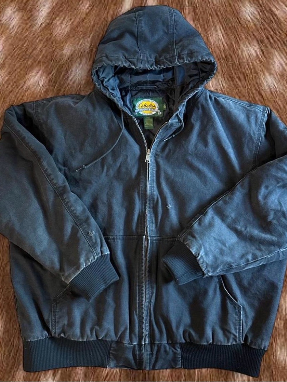 Cabela's Men's Dark Blue Hooded Bomber Jacket
